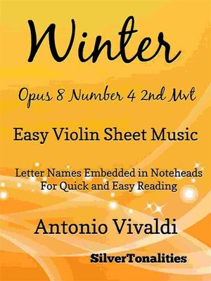 cover image of Winter Opus 8 Number 4 2nd Movement the Four Seasons Easy Violin Sheet Music